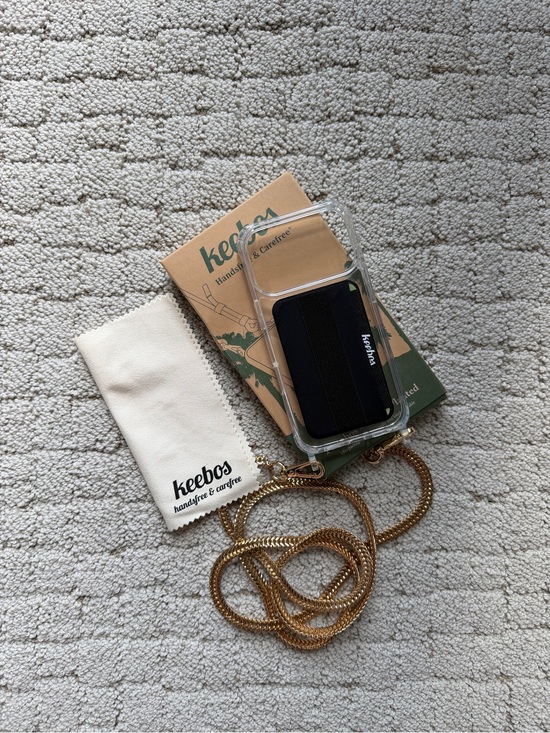 Keebos Other - Keebos Crossbody Cardholder Phone Case Clear with Gold Strap